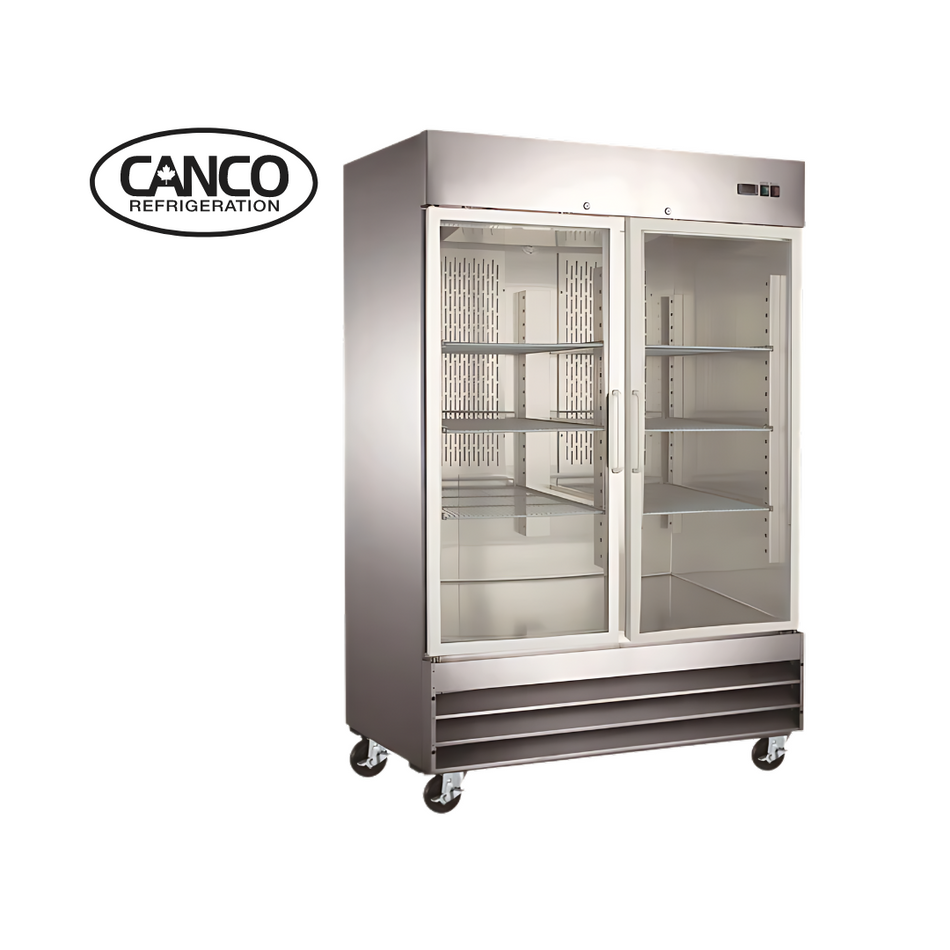 Canco SSGF-1320 Double Glass Door 54" Wide Stainless Steel Freezer