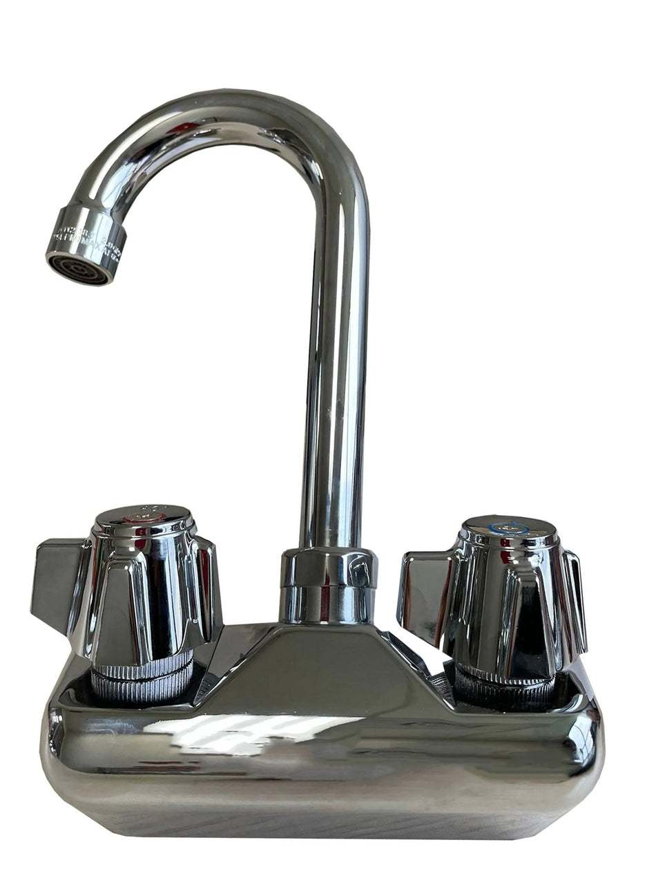 Omega Wall Mount Faucet with 4" Low Lead Gooseneck Faucet WGNF-8