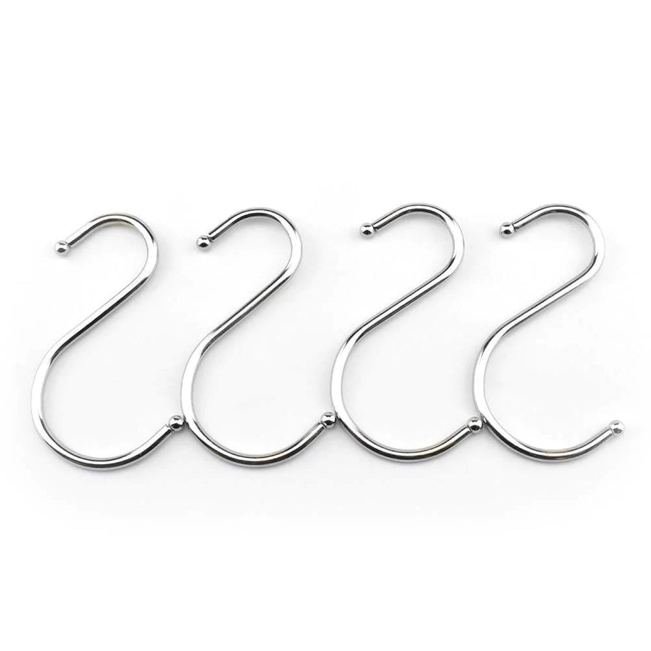 Canarac Chrome/Black Epoxy "S" Hooks - Sold Individually - Omni Food Equipment