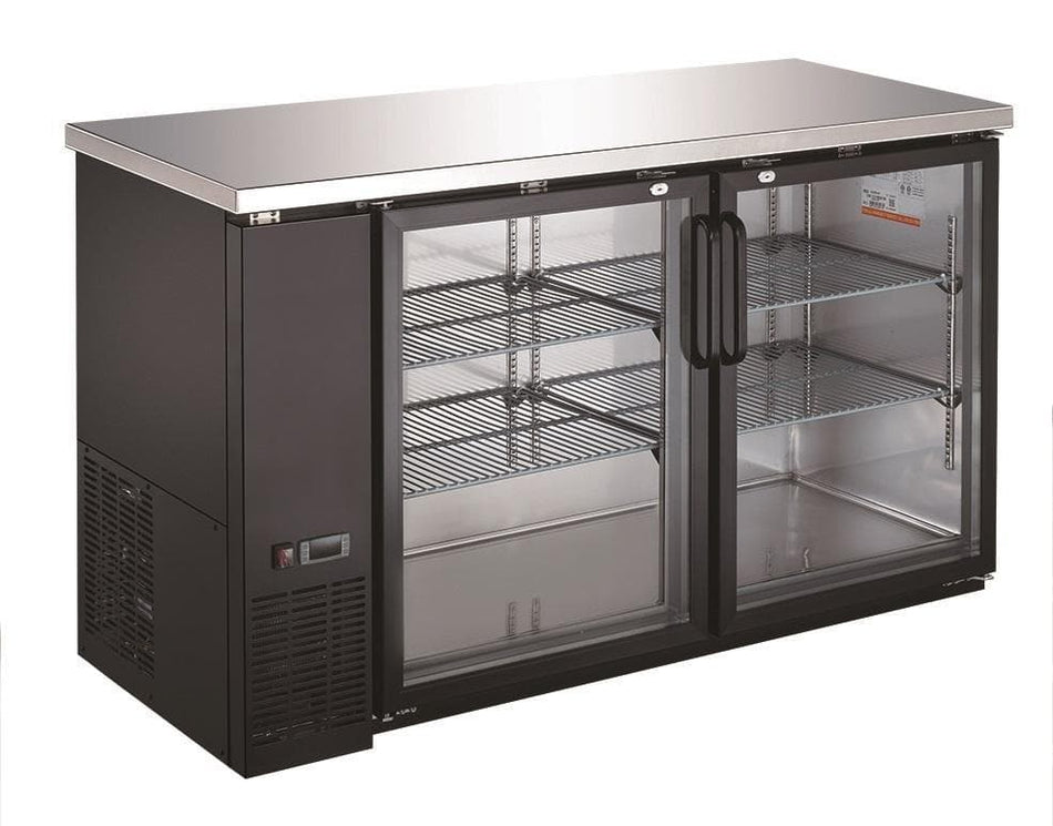 Canco UBB-24-60G Commercial 61" Double Glass Door Back Bar Cooler - Swing & Sliding Door Options - Omni Food Equipment