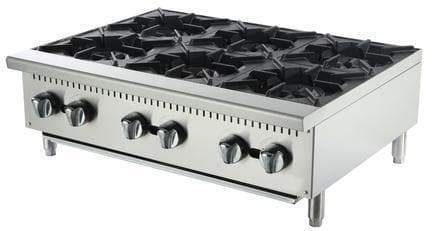 Omega ATHP-36-6 Natural Gas/Propane 6 Burner Hot Plate - Omni Food Equipment