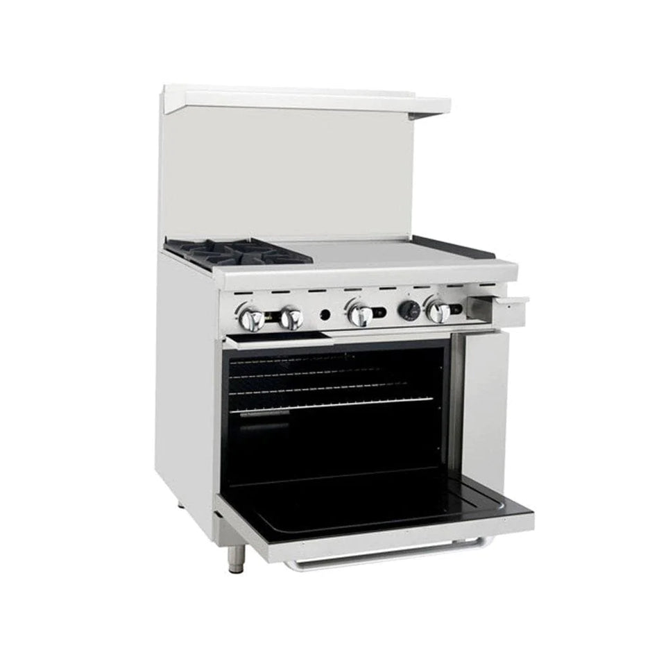 Omega ATO-2B24G Natural Gas 2 Burners with 24" Griddle Stove Top Range - Omni Food Equipment