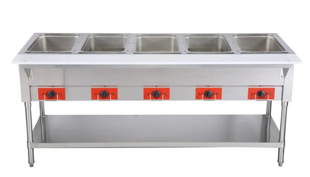 Omega FZ-06E Electric 5 Well Steam Table - 208-240V, NO WATER REQUIRED - Omni Food Equipment