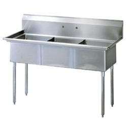 Omega Stainless Steel Single, Double and Triple Compartment Sinks - Various Sizes - Omni Food Equipment